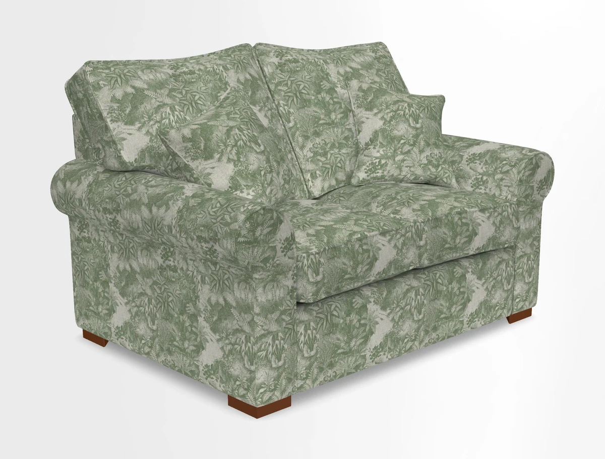 Upperton 3 Seater Loose Cover Sofa in Floral Linen Even So Verde - Fitted cover option available