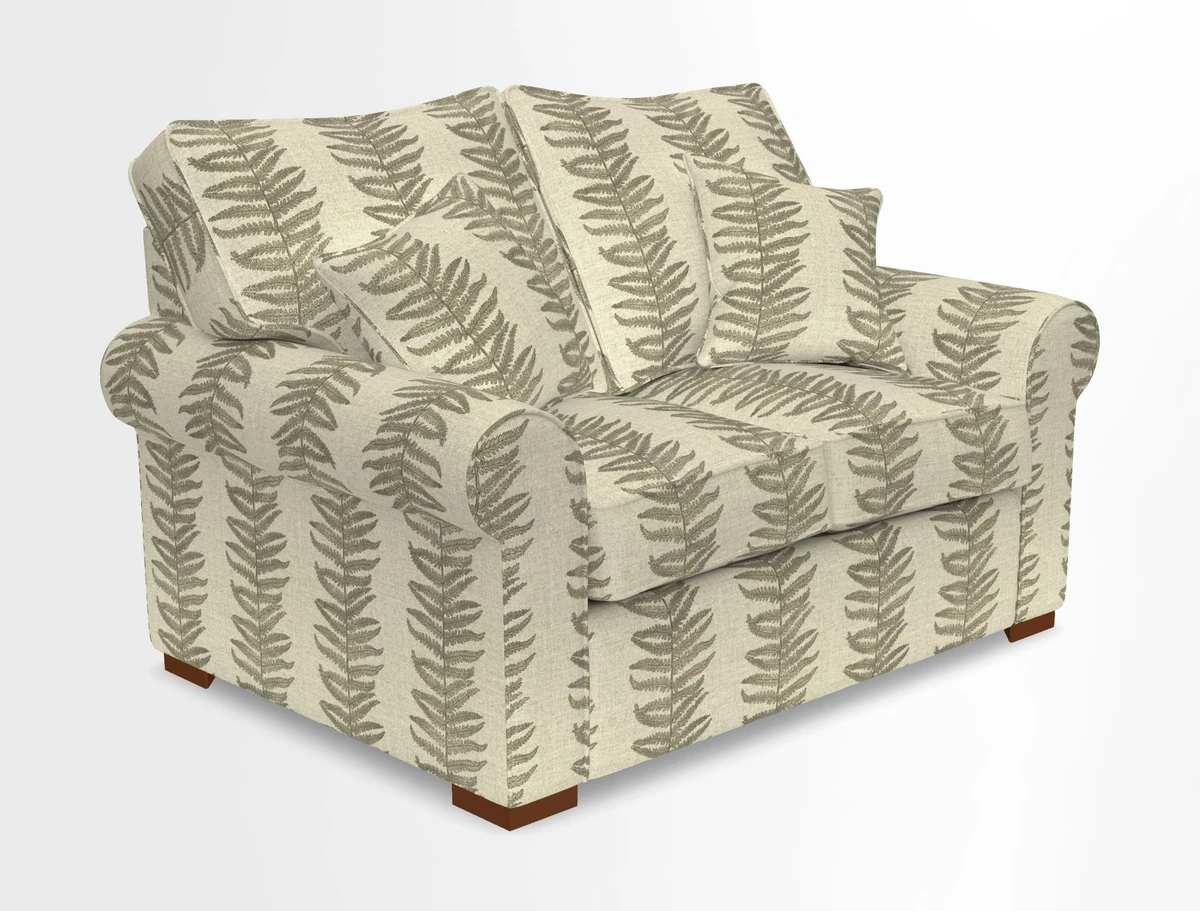 Upperton 3 Seater Loose Cover Sofa in Floral Linen Even So Verde - Fitted cover option available