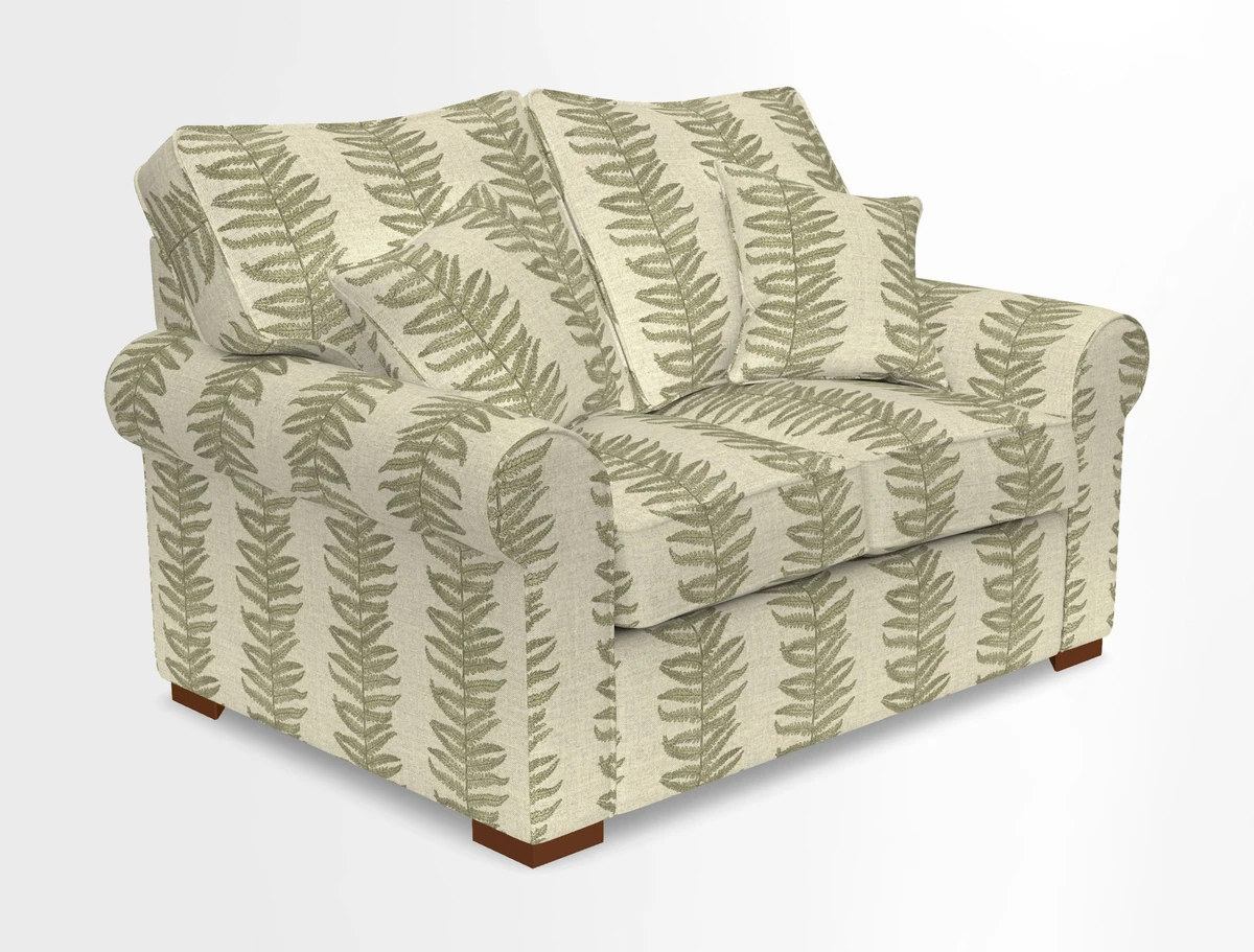 Upperton 3 Seater Loose Cover Sofa in Floral Linen Even So Verde - Fitted cover option available