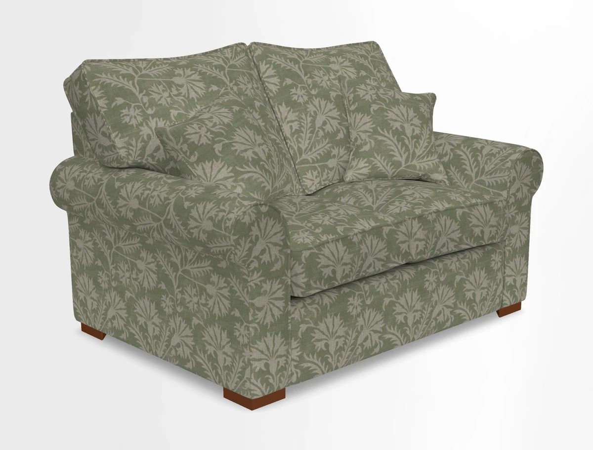 Upperton 3 Seater Loose Cover Sofa in Floral Linen Even So Verde - Fitted cover option available