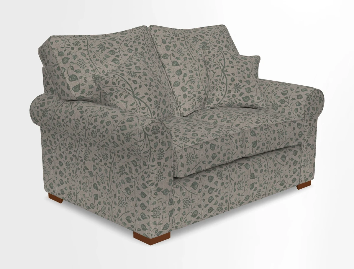 Upperton 3 Seater Loose Cover Sofa in Floral Linen Even So Verde - Fitted cover option available