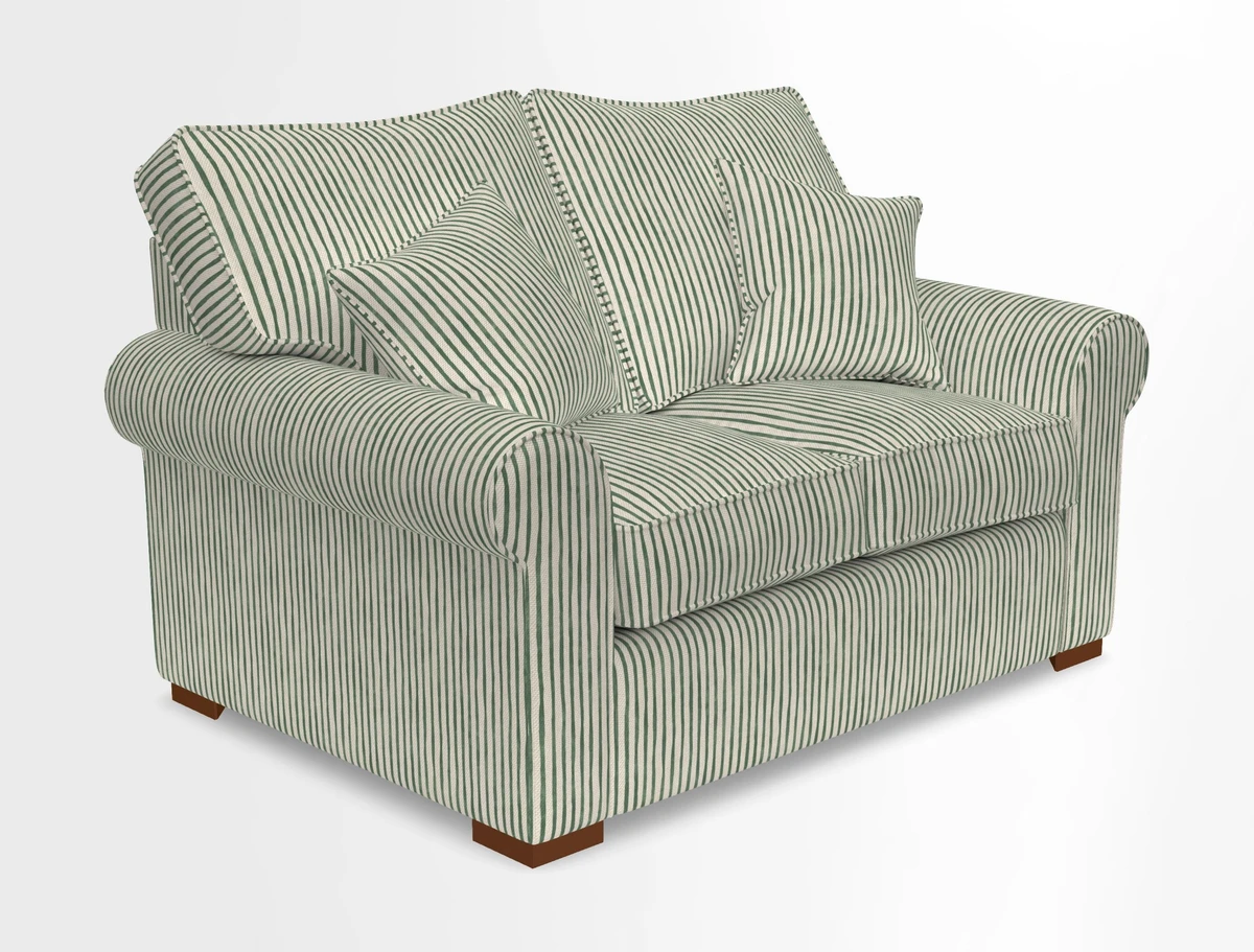 Upperton 3 Seater Loose Cover Sofa in Floral Linen Even So Verde - Fitted cover option available