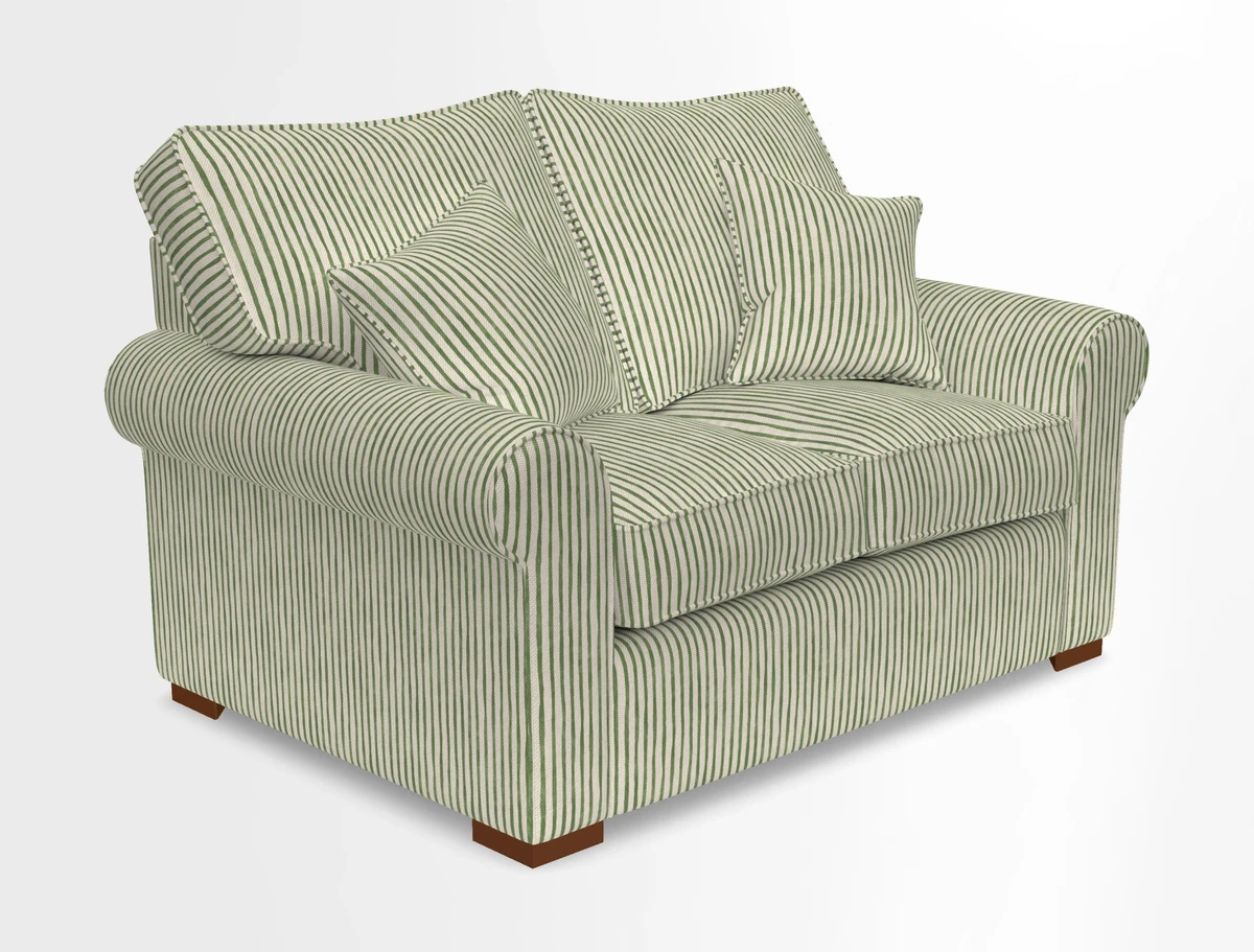 Upperton 3 Seater Loose Cover Sofa in Floral Linen Even So Verde - Fitted cover option available