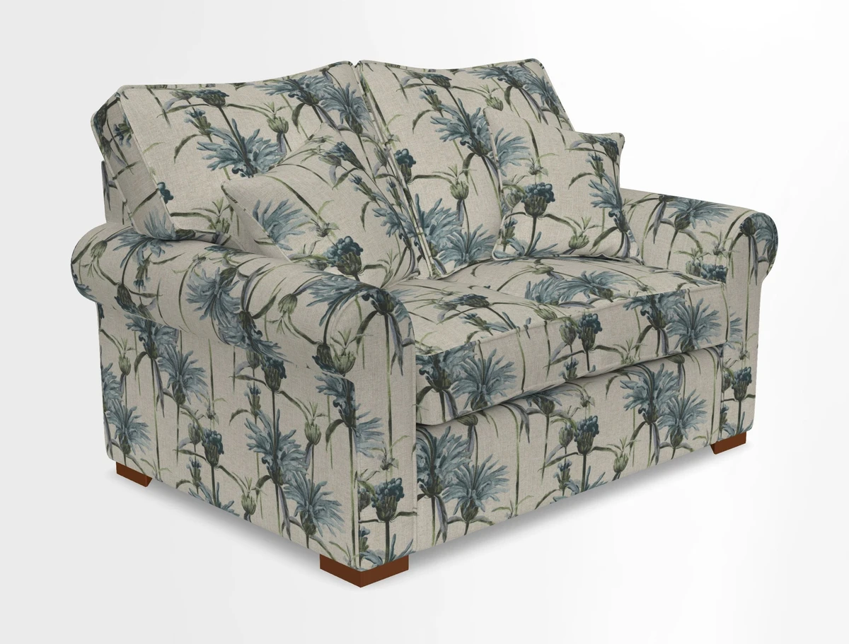 Upperton 3 Seater Loose Cover Sofa in Floral Linen Even So Verde - Fitted cover option available