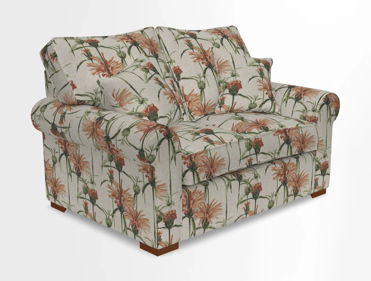 Upperton 3 Seater Loose Cover Sofa in Floral Linen Even So Verde - Fitted cover option available