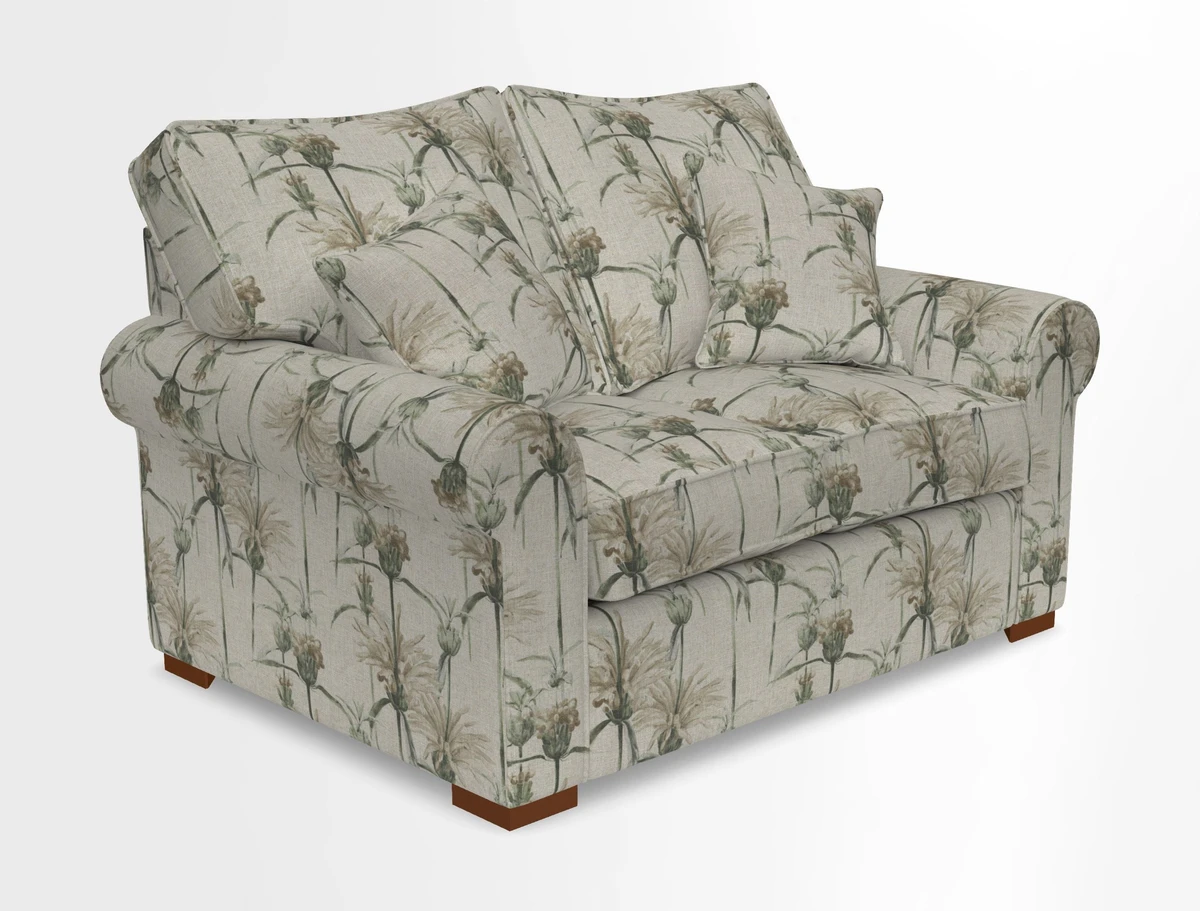 Upperton 3 Seater Loose Cover Sofa in Floral Linen Even So Verde - Fitted cover option available