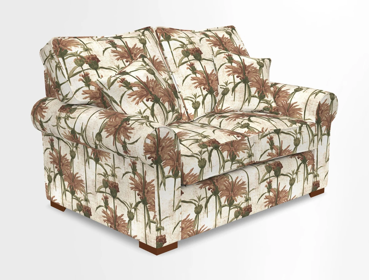 Upperton 3 Seater Loose Cover Sofa in Floral Linen Even So Verde - Fitted cover option available