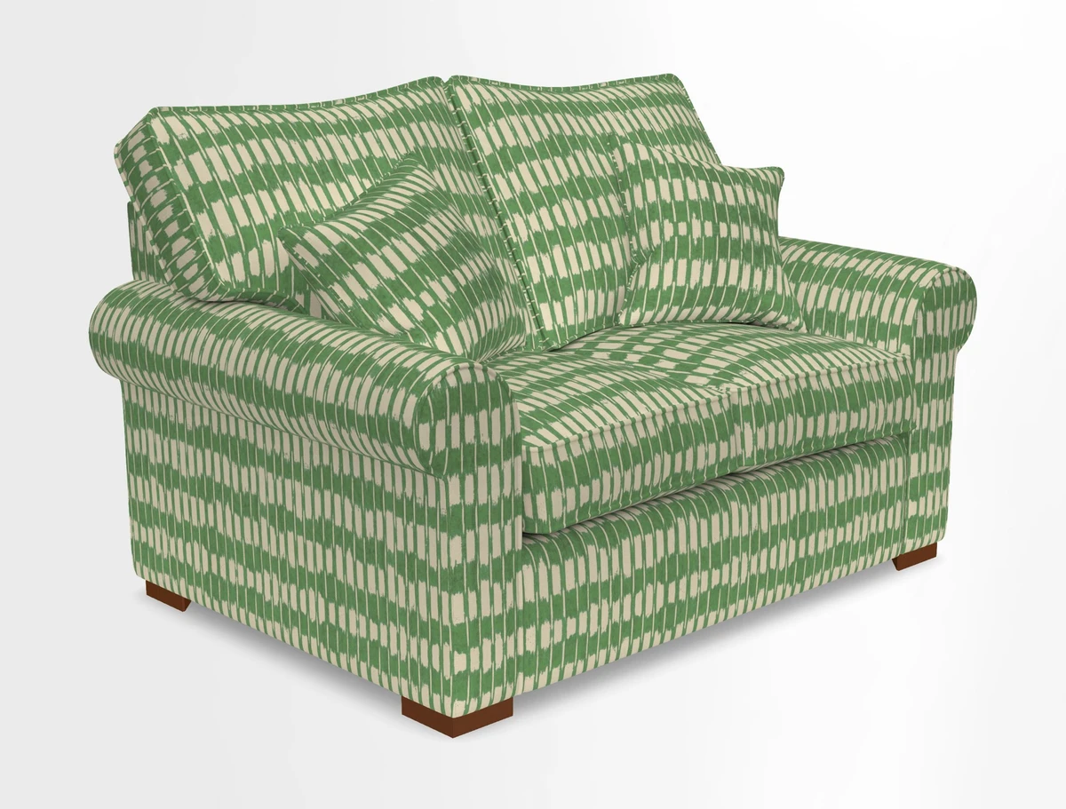Upperton 3 Seater Loose Cover Sofa in Floral Linen Even So Verde - Fitted cover option available