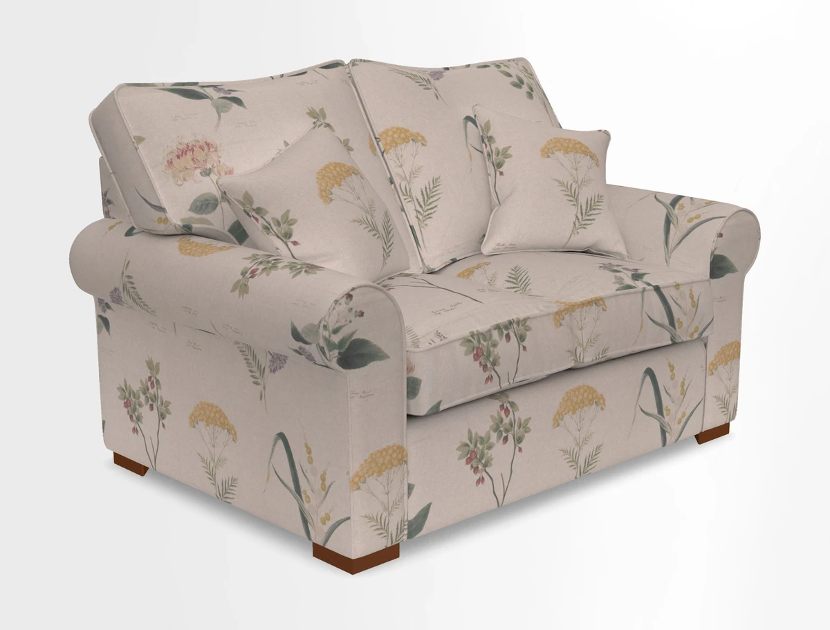 Upperton 3 Seater Loose Cover Sofa in Floral Linen Even So Verde - Fitted cover option available