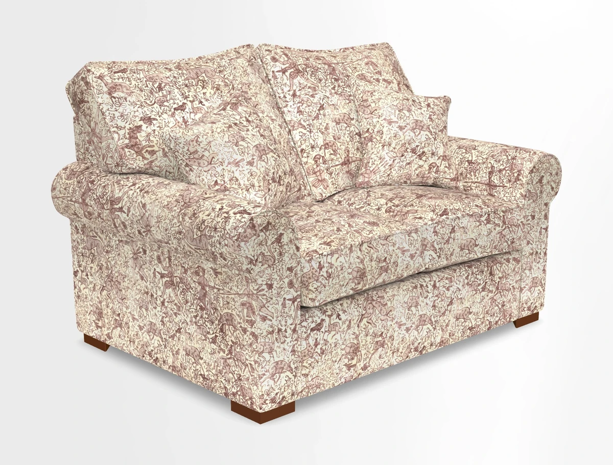 Upperton 3 Seater Loose Cover Sofa in Floral Linen Even So Verde - Fitted cover option available