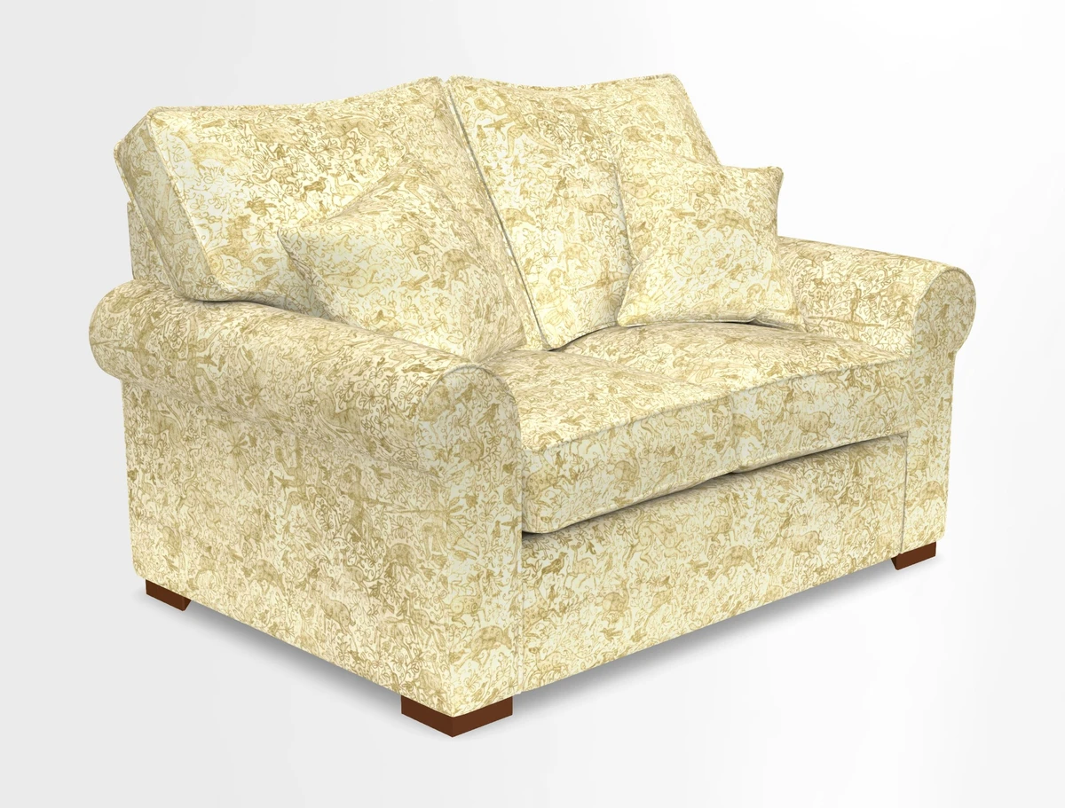 Upperton 3 Seater Loose Cover Sofa in Floral Linen Even So Verde - Fitted cover option available
