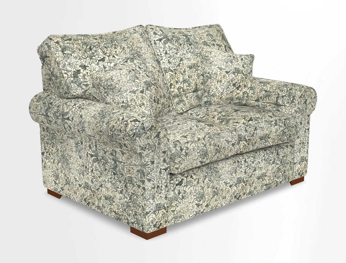 Upperton 3 Seater Loose Cover Sofa in Floral Linen Even So Verde - Fitted cover option available