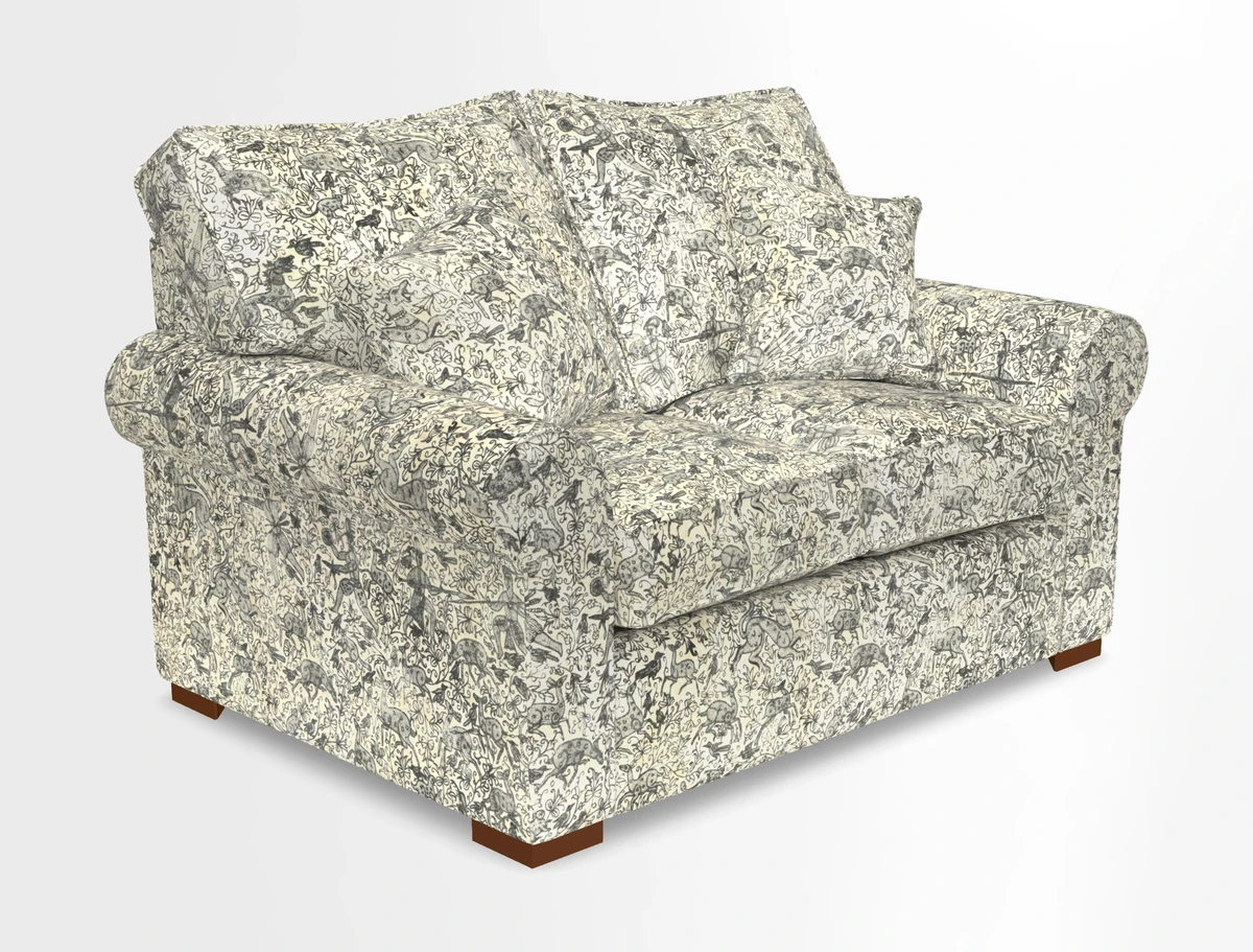 Upperton 3 Seater Loose Cover Sofa in Floral Linen Even So Verde - Fitted cover option available
