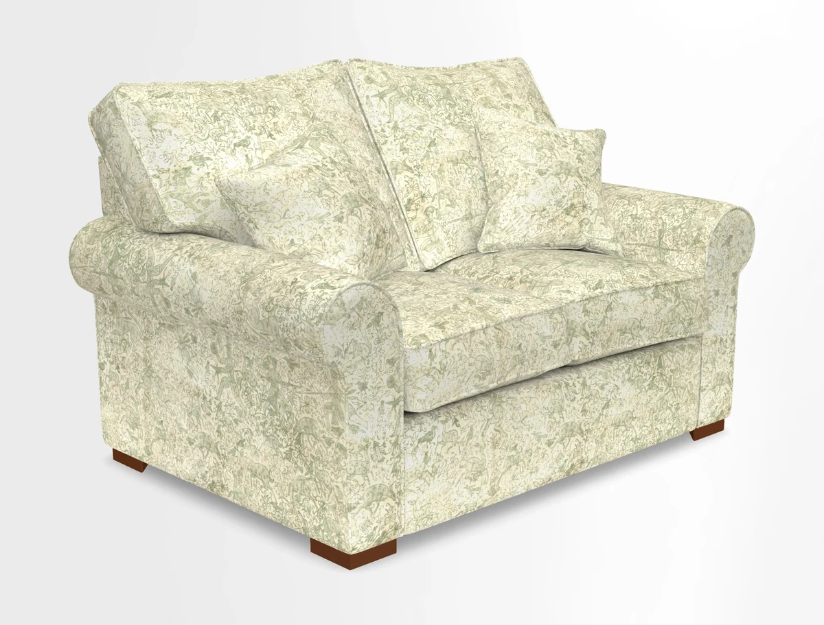 Upperton 3 Seater Loose Cover Sofa in Floral Linen Even So Verde - Fitted cover option available