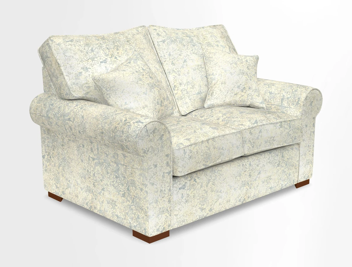 Upperton 3 Seater Loose Cover Sofa in Floral Linen Even So Verde - Fitted cover option available