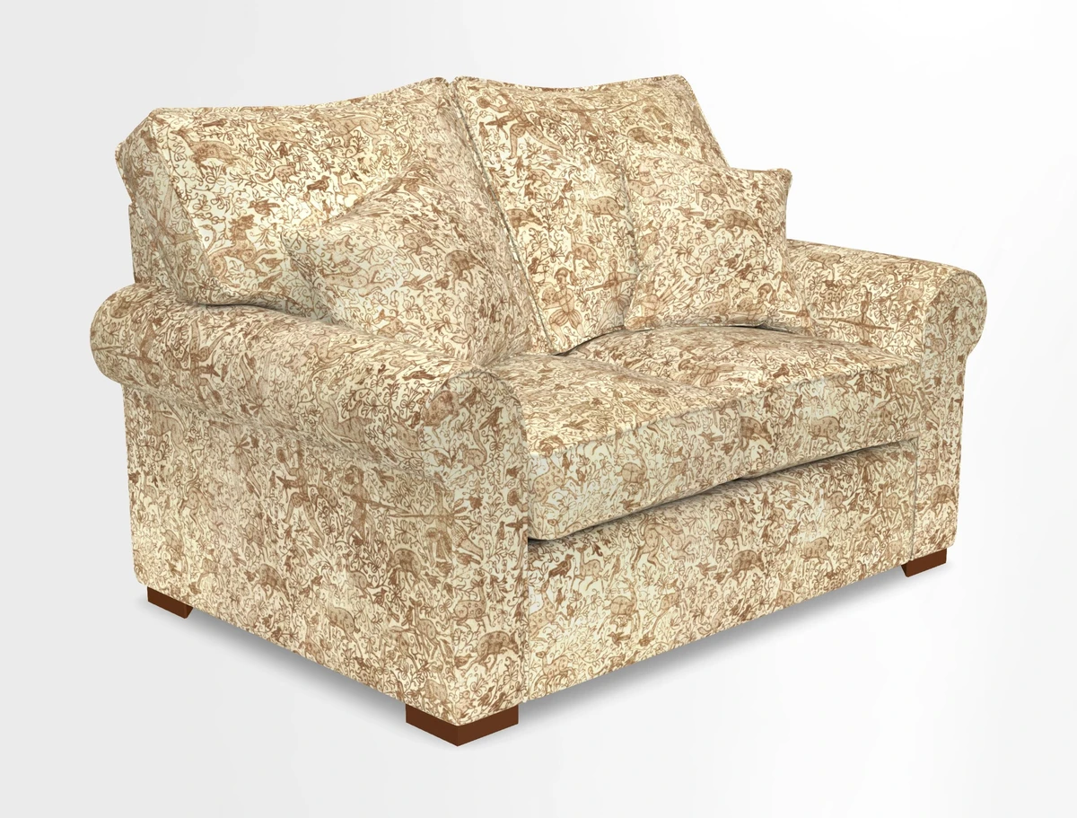 Upperton 3 Seater Loose Cover Sofa in Floral Linen Even So Verde - Fitted cover option available