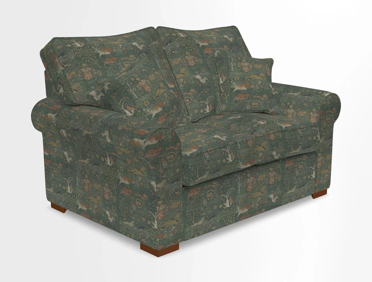 Upperton 3 Seater Loose Cover Sofa in Floral Linen Even So Verde - Fitted cover option available