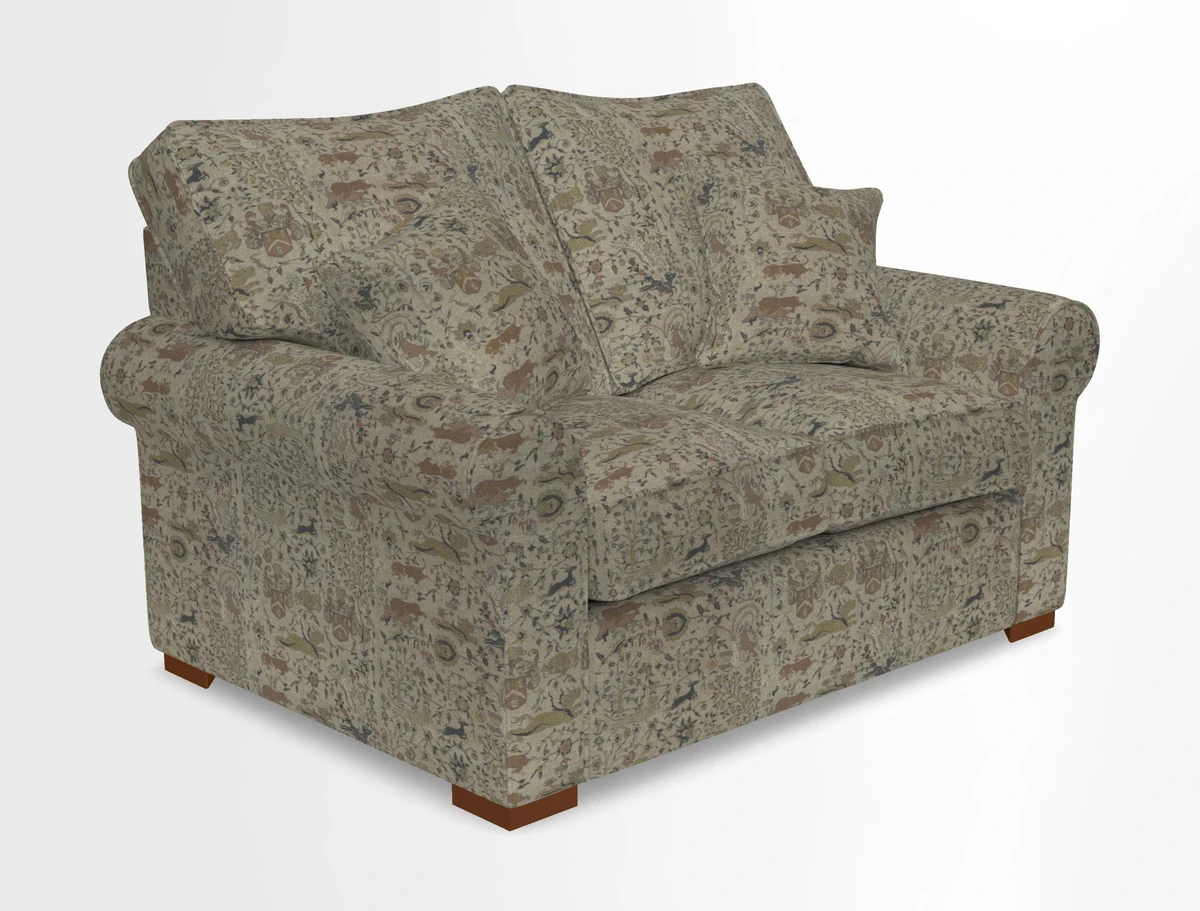 Upperton 3 Seater Loose Cover Sofa in Floral Linen Even So Verde - Fitted cover option available