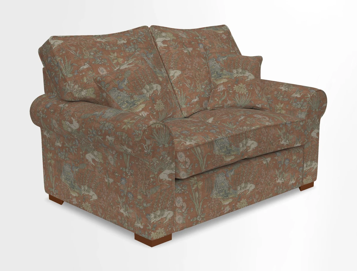 Upperton 3 Seater Loose Cover Sofa in Floral Linen Even So Verde - Fitted cover option available