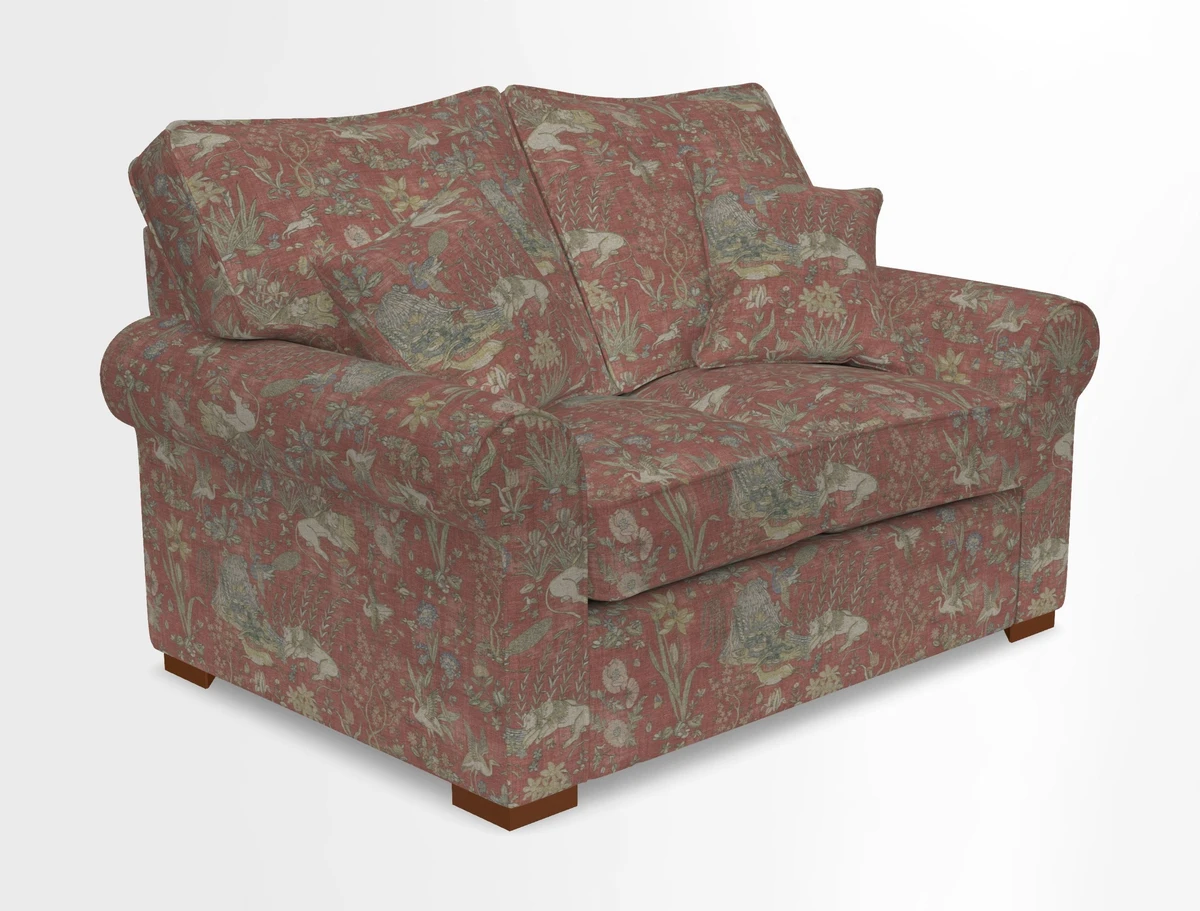 Upperton 3 Seater Loose Cover Sofa in Floral Linen Even So Verde - Fitted cover option available