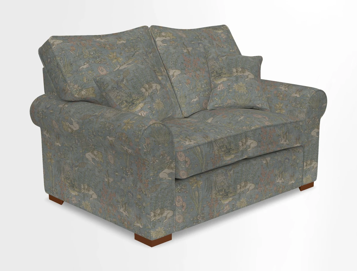 Upperton 3 Seater Loose Cover Sofa in Floral Linen Even So Verde - Fitted cover option available