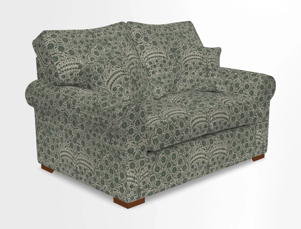 Upperton 3 Seater Loose Cover Sofa in Floral Linen Even So Verde - Fitted cover option available