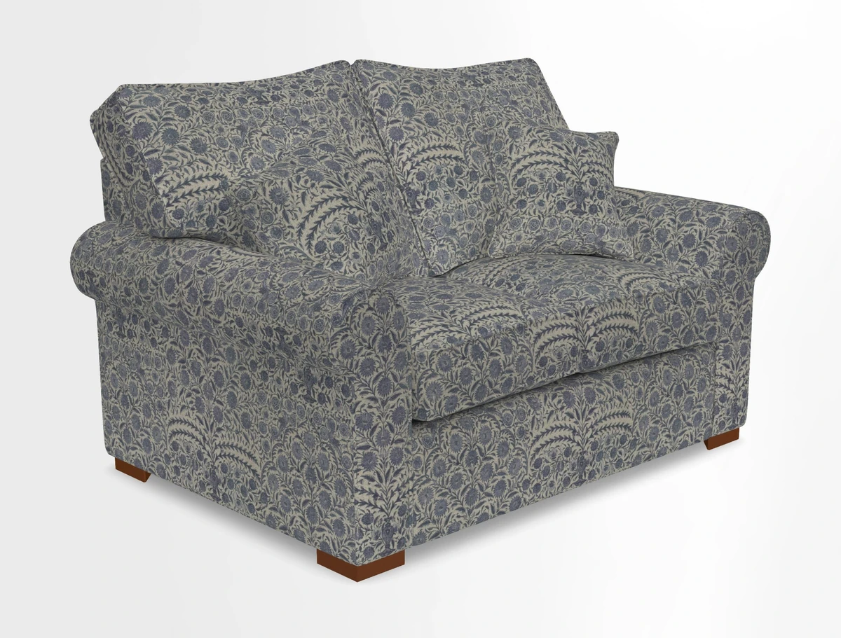 Upperton 3 Seater Loose Cover Sofa in Floral Linen Even So Verde - Fitted cover option available