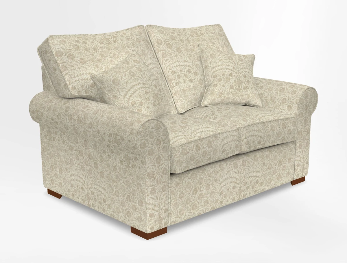 Upperton 3 Seater Loose Cover Sofa in Floral Linen Even So Verde - Fitted cover option available