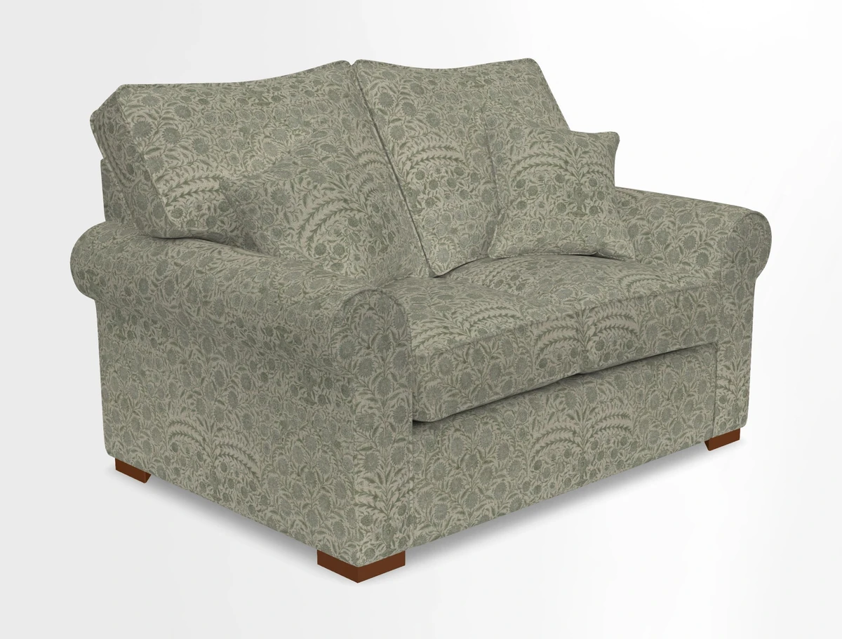 Upperton 3 Seater Loose Cover Sofa in Floral Linen Even So Verde - Fitted cover option available