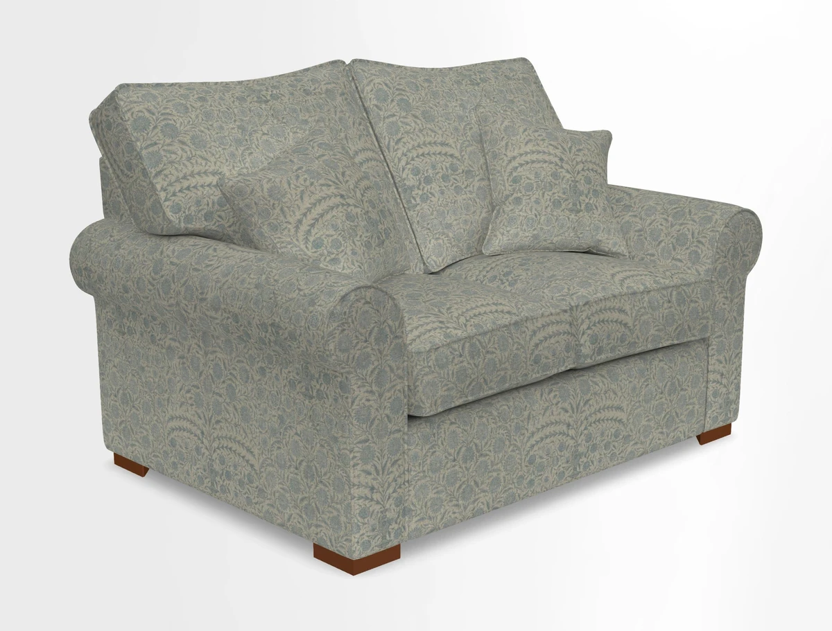 Upperton 3 Seater Loose Cover Sofa in Floral Linen Even So Verde - Fitted cover option available