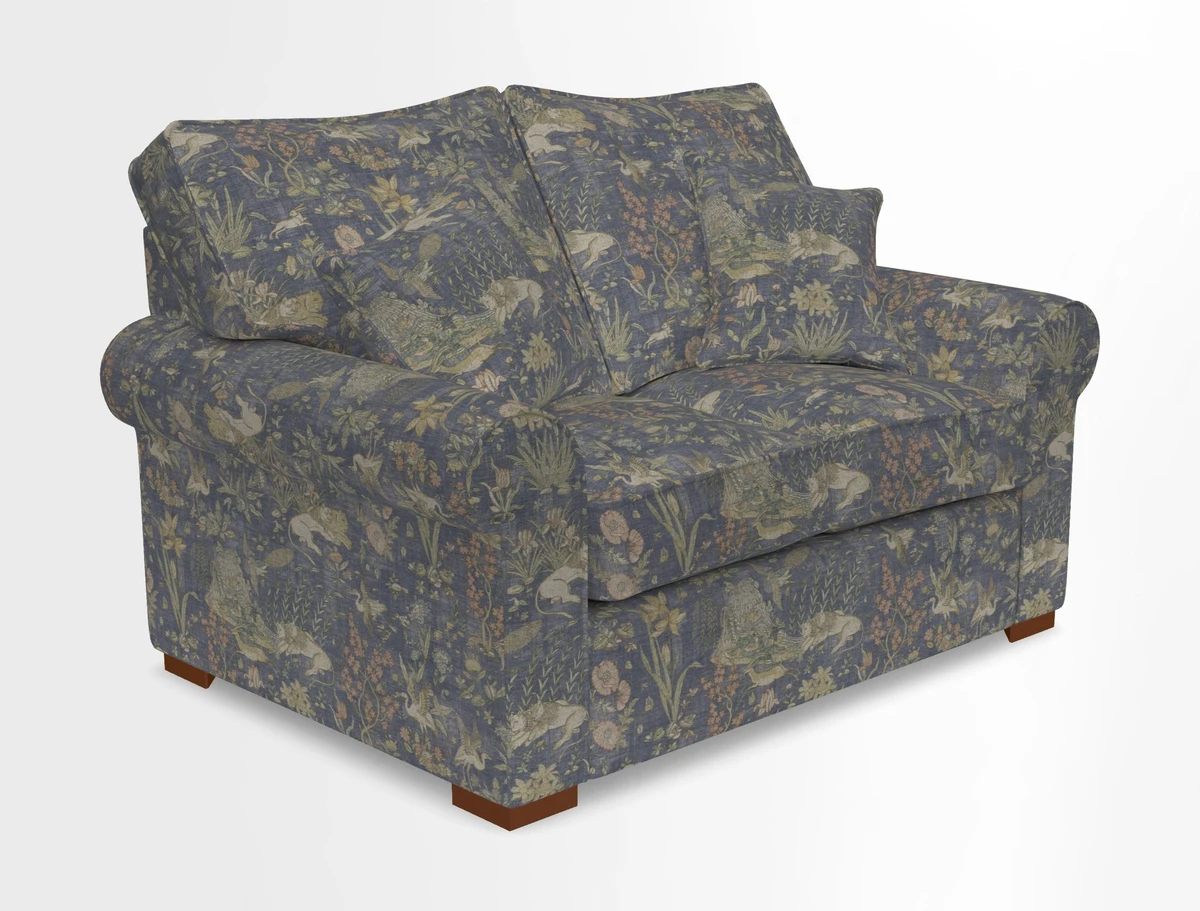 Upperton 3 Seater Loose Cover Sofa in Floral Linen Even So Verde - Fitted cover option available
