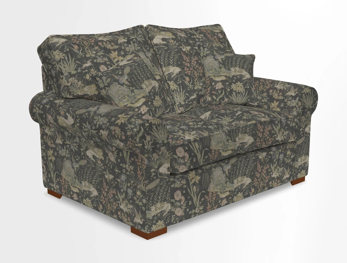 Upperton 3 Seater Loose Cover Sofa in Floral Linen Even So Verde - Fitted cover option available