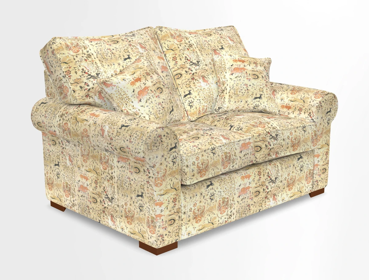 Upperton 3 Seater Loose Cover Sofa in Floral Linen Even So Verde - Fitted cover option available