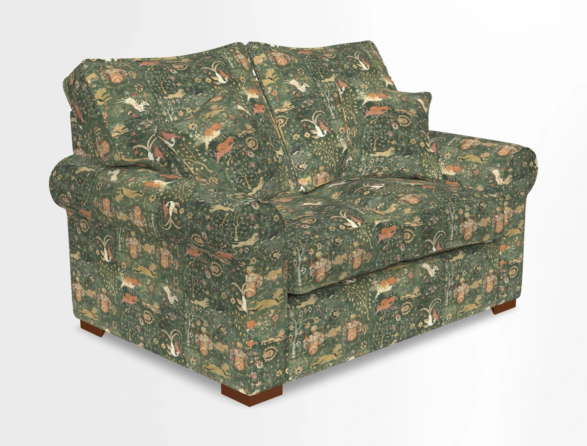 Upperton 3 Seater Loose Cover Sofa in Floral Linen Even So Verde - Fitted cover option available