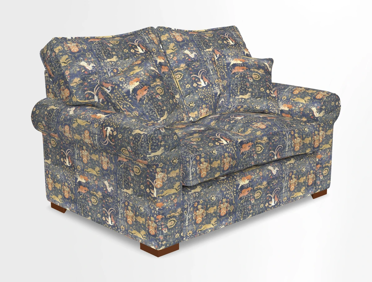 Upperton 3 Seater Loose Cover Sofa in Floral Linen Even So Verde - Fitted cover option available