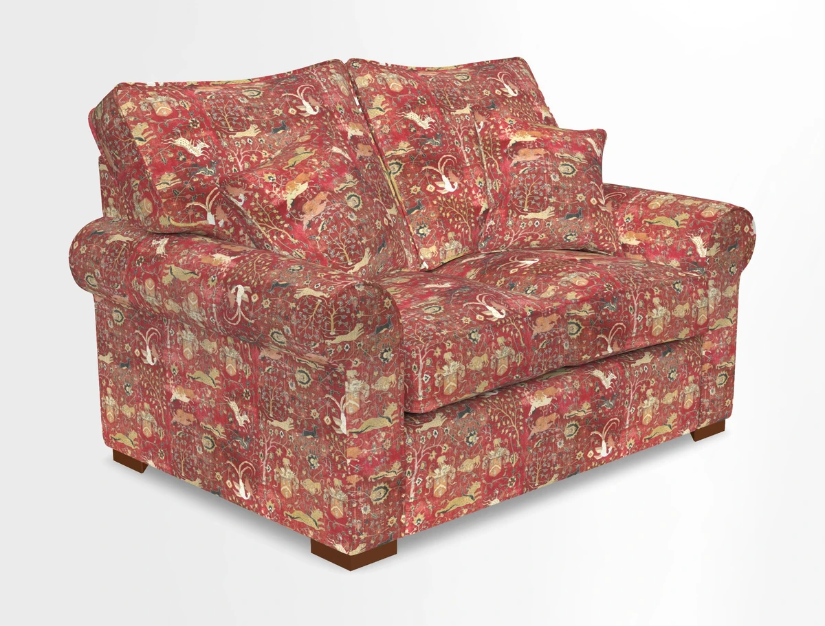 Upperton 3 Seater Loose Cover Sofa in Floral Linen Even So Verde - Fitted cover option available