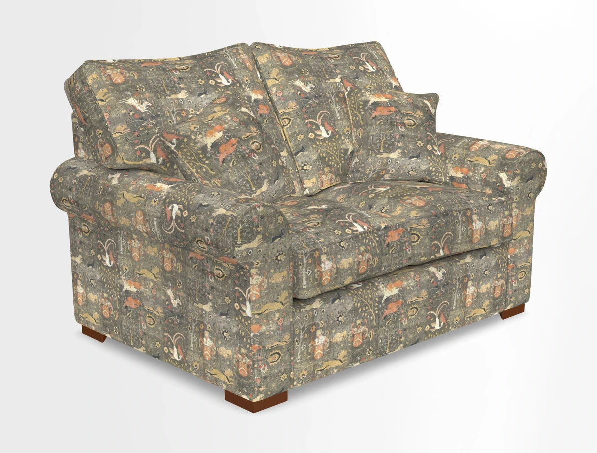 Upperton 3 Seater Loose Cover Sofa in Floral Linen Even So Verde - Fitted cover option available