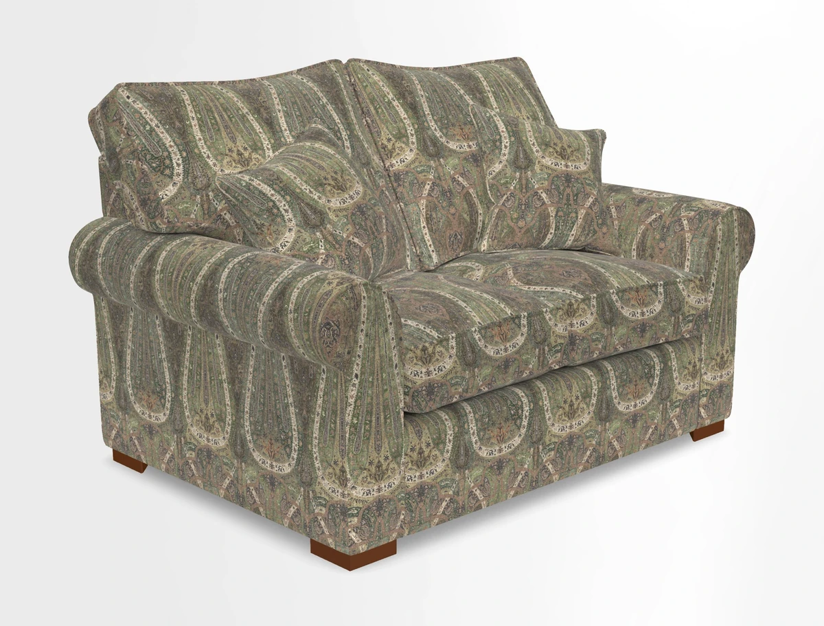 Upperton 3 Seater Loose Cover Sofa in Floral Linen Even So Verde - Fitted cover option available