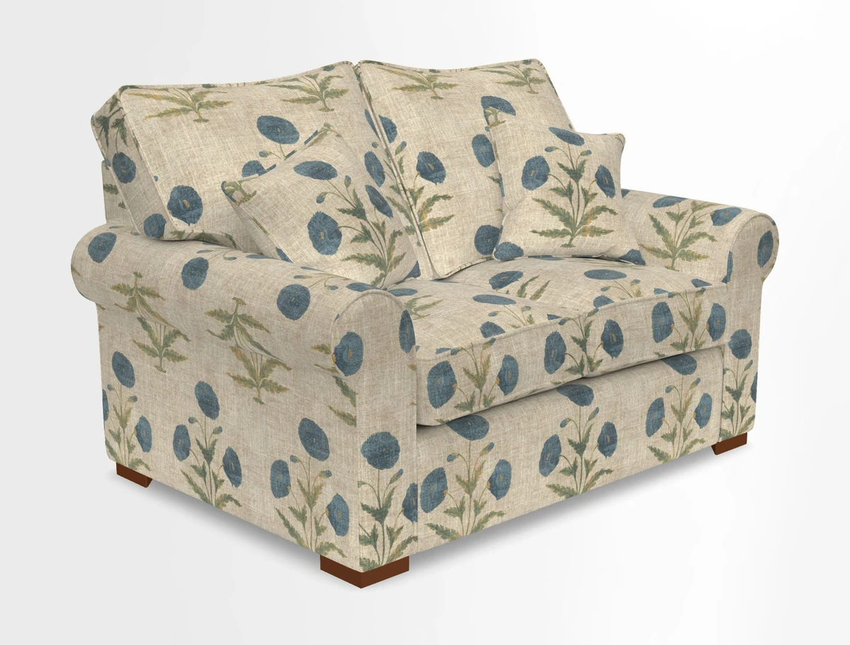 Upperton 3 Seater Loose Cover Sofa in Floral Linen Even So Verde - Fitted cover option available