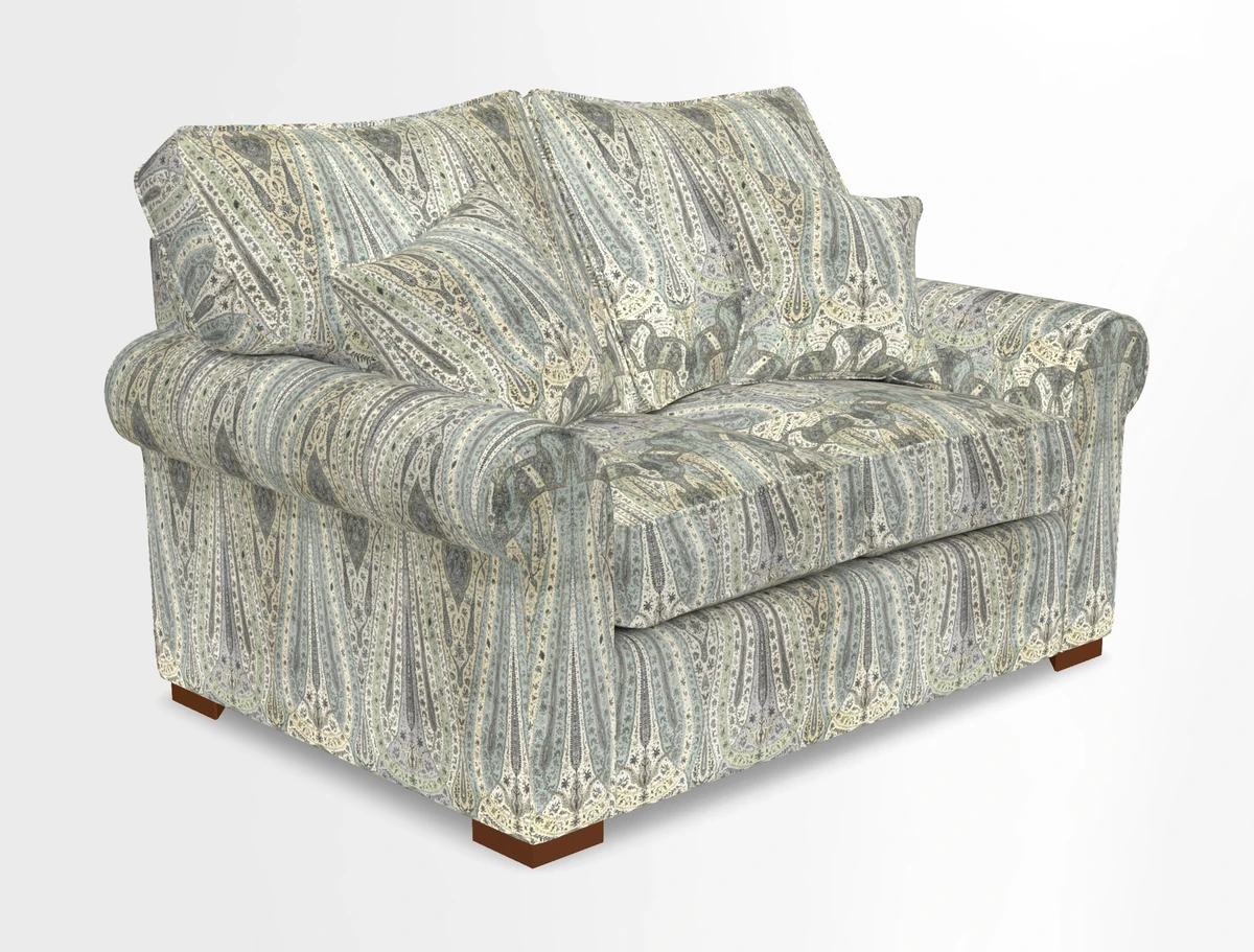 Upperton 3 Seater Loose Cover Sofa in Floral Linen Even So Verde - Fitted cover option available