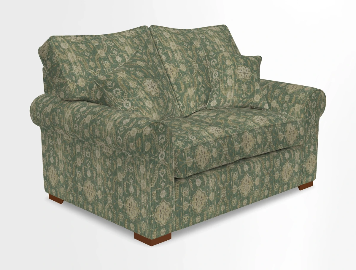 Upperton 3 Seater Loose Cover Sofa in Floral Linen Even So Verde - Fitted cover option available