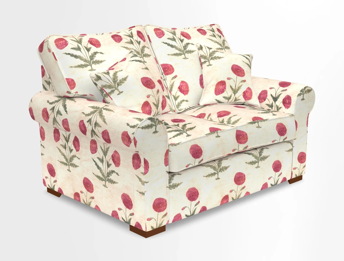 Upperton 3 Seater Loose Cover Sofa in Floral Linen Even So Verde - Fitted cover option available