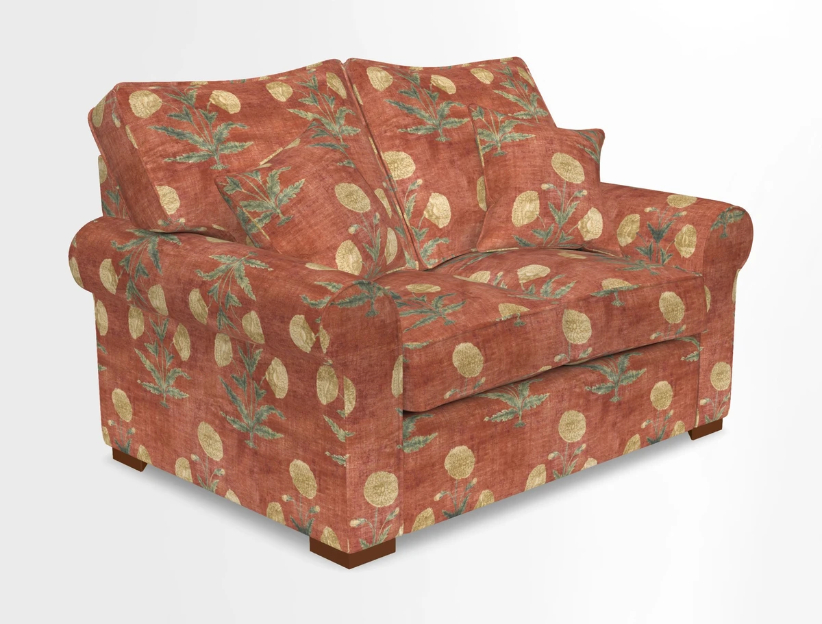 Upperton 3 Seater Loose Cover Sofa in Floral Linen Even So Verde - Fitted cover option available