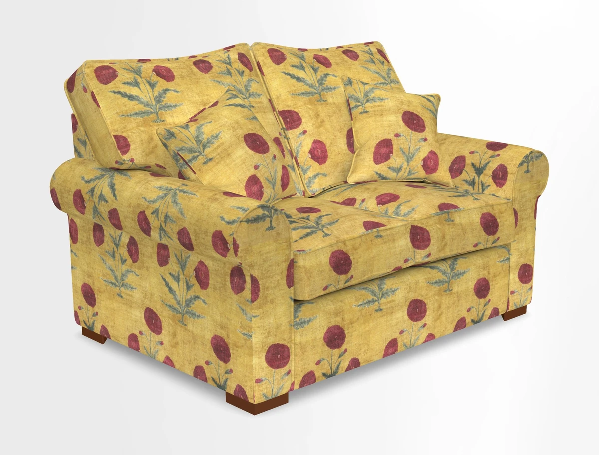 Upperton 3 Seater Loose Cover Sofa in Floral Linen Even So Verde - Fitted cover option available