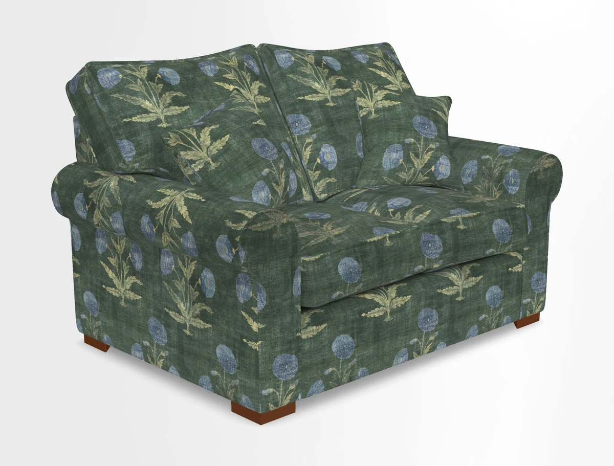 Upperton 3 Seater Loose Cover Sofa in Floral Linen Even So Verde - Fitted cover option available