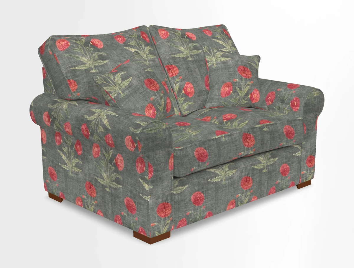 Upperton 3 Seater Loose Cover Sofa in Floral Linen Even So Verde - Fitted cover option available