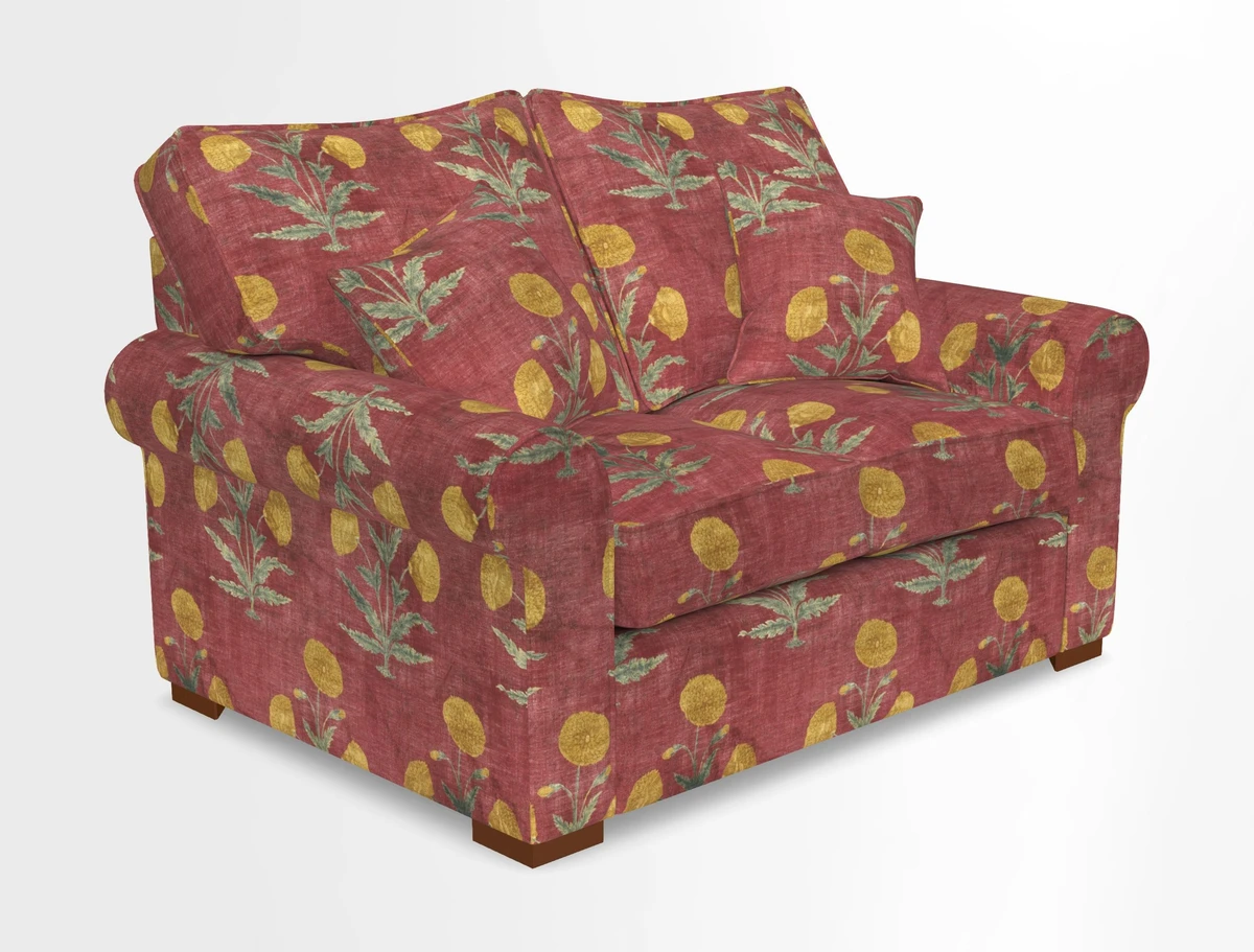 Upperton 3 Seater Loose Cover Sofa in Floral Linen Even So Verde - Fitted cover option available