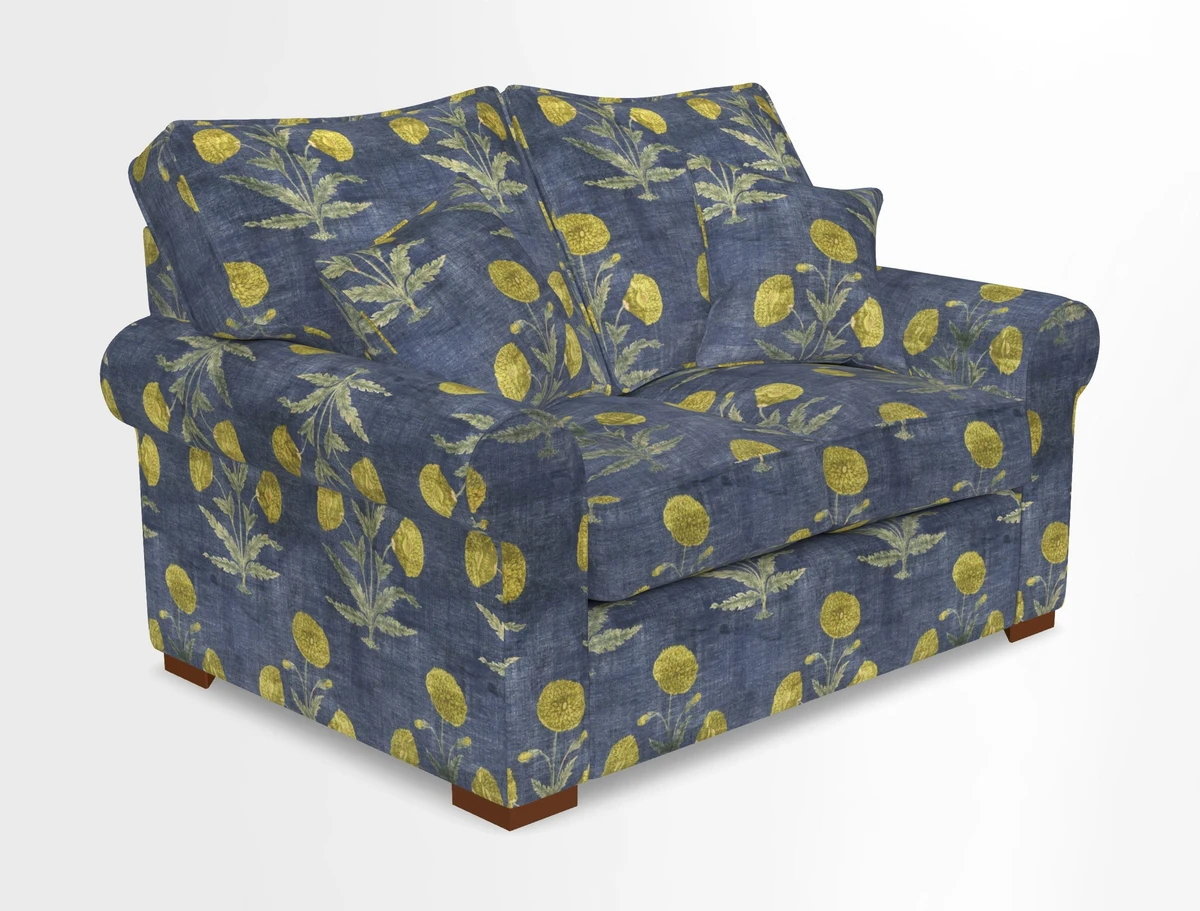 Upperton 3 Seater Loose Cover Sofa in Floral Linen Even So Verde - Fitted cover option available