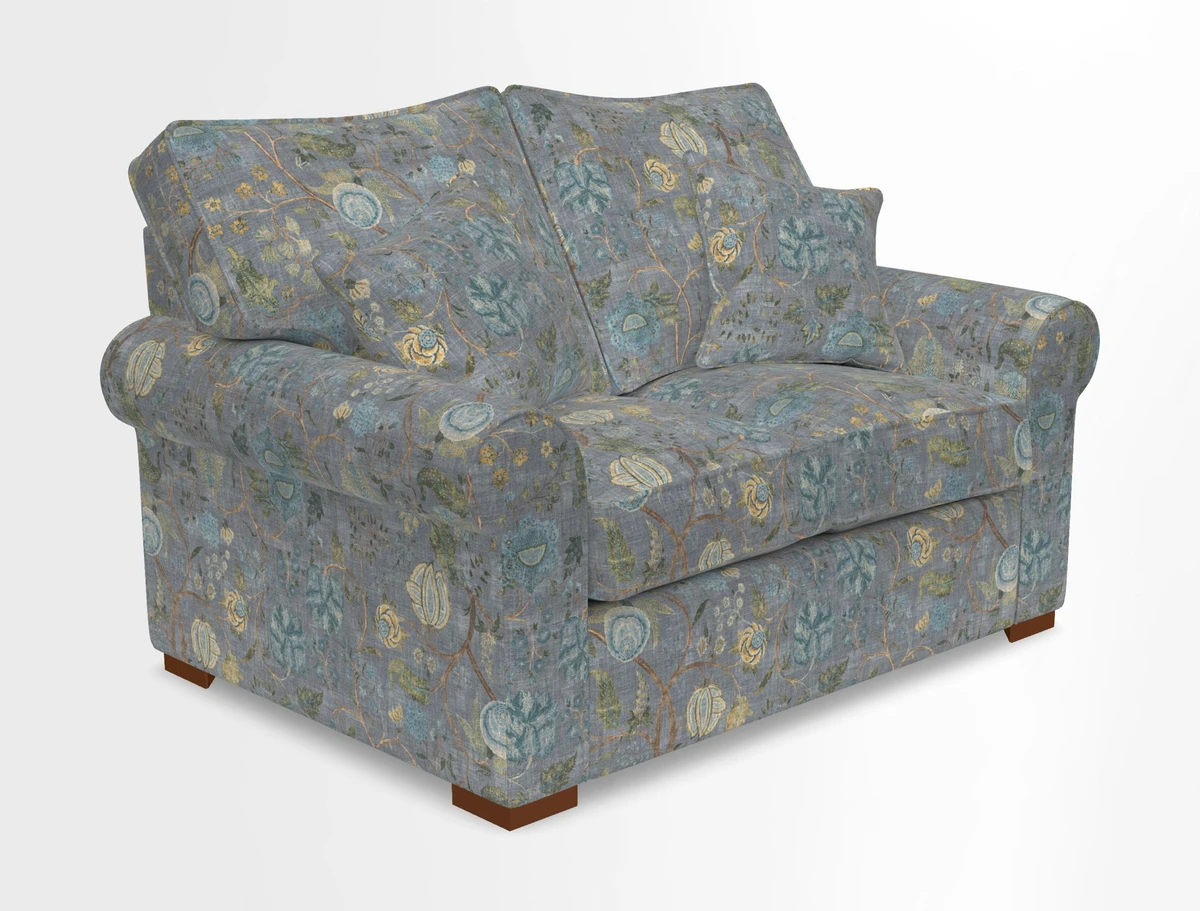 Upperton 3 Seater Loose Cover Sofa in Floral Linen Even So Verde - Fitted cover option available