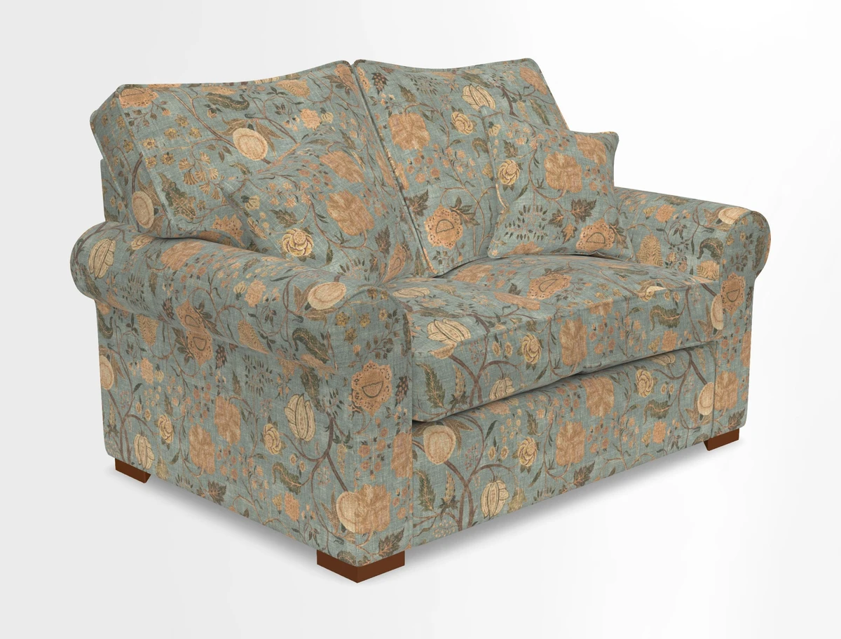 Upperton 3 Seater Loose Cover Sofa in Floral Linen Even So Verde - Fitted cover option available